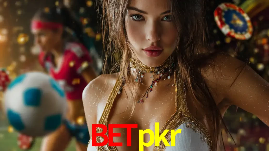 Mulher elegante representando a combinação de glamour e emoção das apostas esportivas, com uma jogadora de futebol ao fundo, destacando a ação no betpkr.