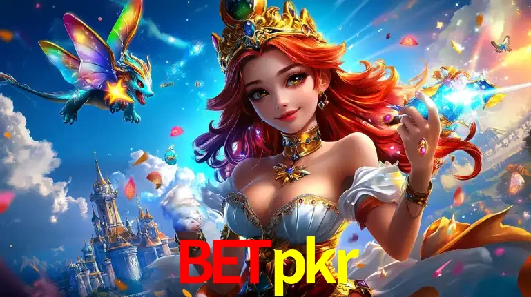 A princesa de um reino de fantasia mágico, com seu pequeno dragão, apresentando um mundo de prêmios encantados nos jogos de caça-níqueis do cassino betpkr.
